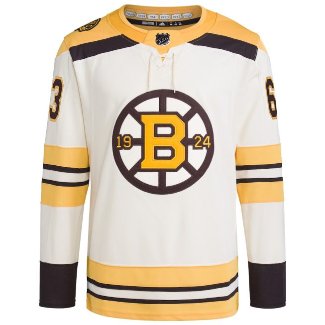 Brad Marchand 63 Boston Bruins Primegreen Men Jersey - Cream - Image 2