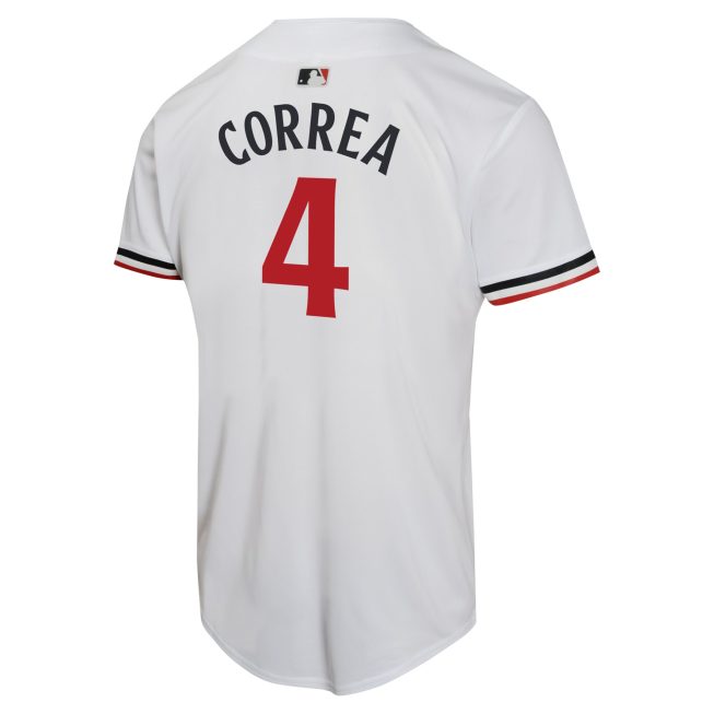 Carlos Correa Minnesota Twins Youth Home Game Player Jersey - White - Image 3