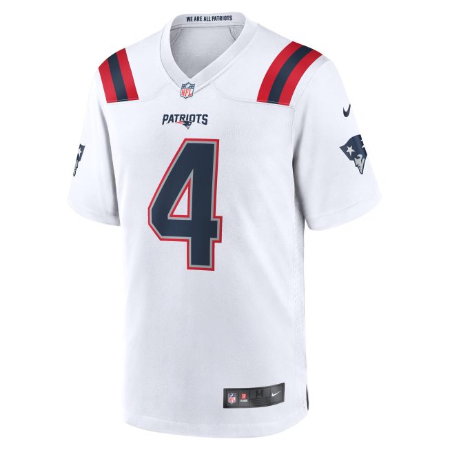 Bailey Zappe New England Patriots Game Player Jersey - White - Image 2