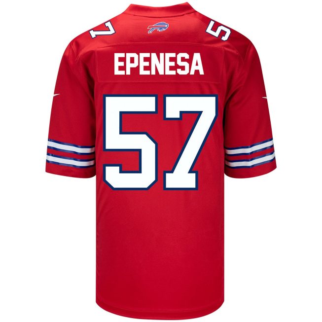 A.J. Epenesa 57 Buffalo Bills Men Alternate Game Jersey - Red - Image 3