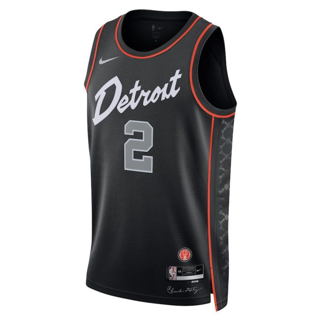 Cade Cunningham 2 Detroit Pistons 2023/24 City Edition Swingman Jersey - Black - Image 2