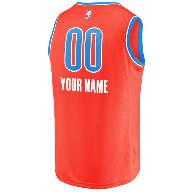 Oklahoma City Thunder Fanatics Youth Fast Break Replica Custom Jersey - Orange - Statement Edition - Image 3
