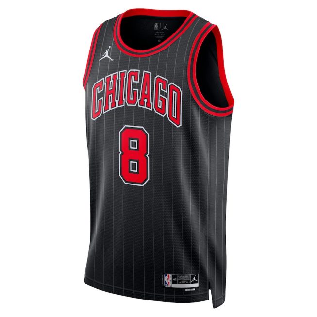 Zach LaVine 8 Chicago Bulls Unisex Swingman Jersey - Statement Edition - Black - Image 2