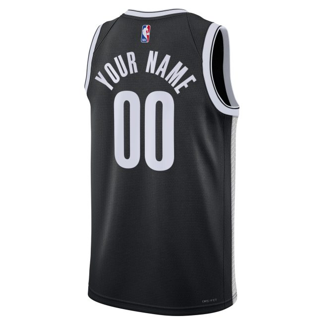 Brooklyn Nets Unisex Swingman Custom Jersey Black - Icon Edition - Image 3