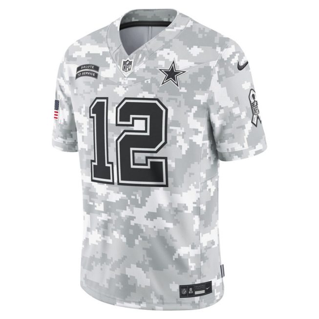 Roger Staubach Dallas Cowboys 2024 Salute to Service Retired Player Limited Jersey - Arctic Camo - Image 2