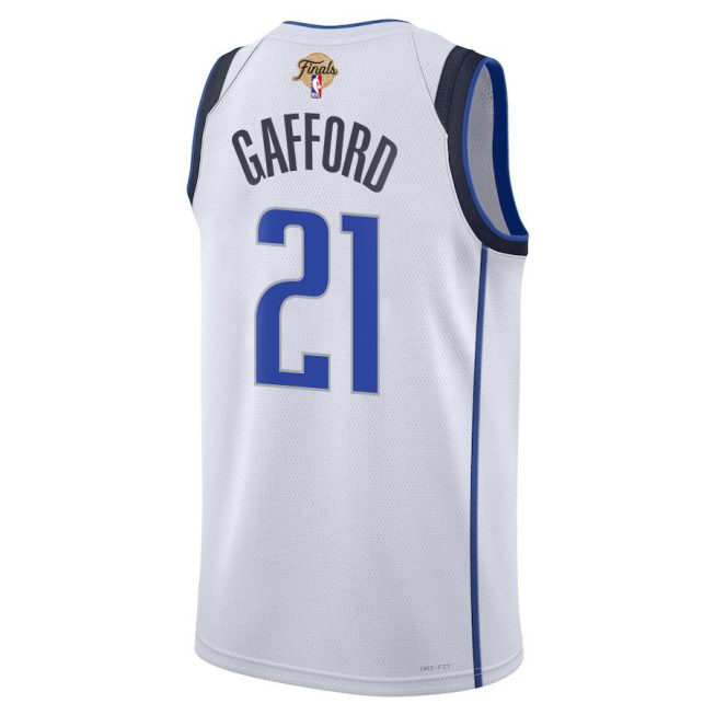 Daniel Gafford 21 Dallas Mavericks 2024 FINALS PATCH Swingman Jersey - Association Edition - White - Image 3