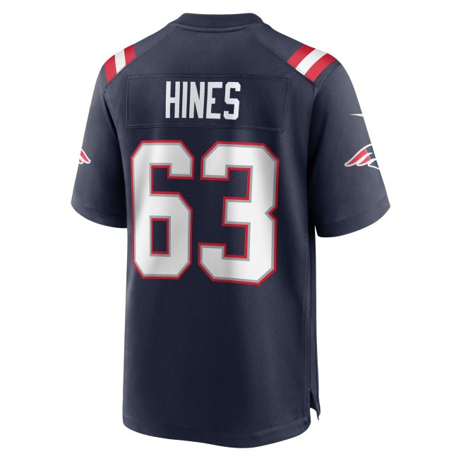 Chasen Hines New England Patriots Game Player Jersey - Navy - Image 3