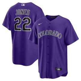 Nolan Jones 22 Colorado Rockies Alternate Men Jersey - Purple
