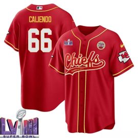 Mike Caliendo 66 Kansas City Chiefs Super Bowl LVIII Baseball Men Jersey - Red
