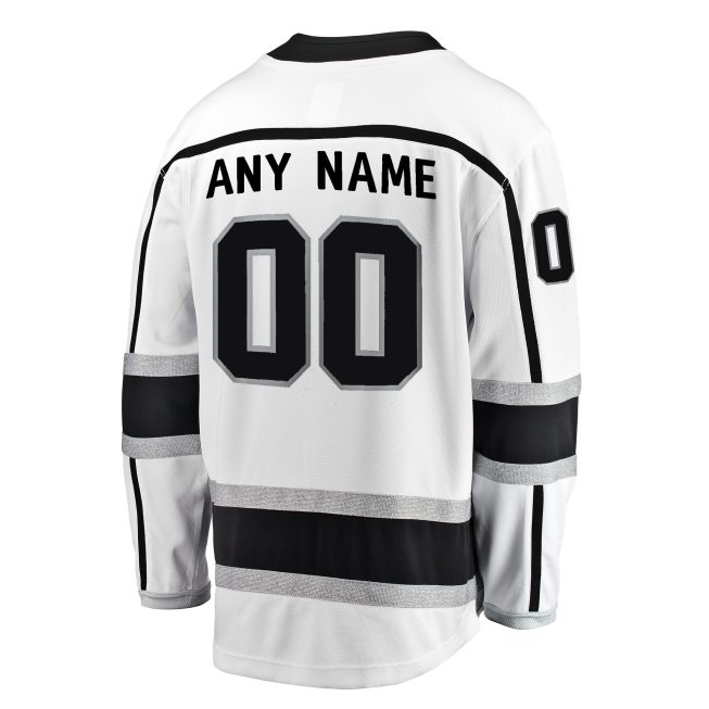 Los Angeles Kings Fanatics Away Breakaway Custom Jersey - White - Image 3