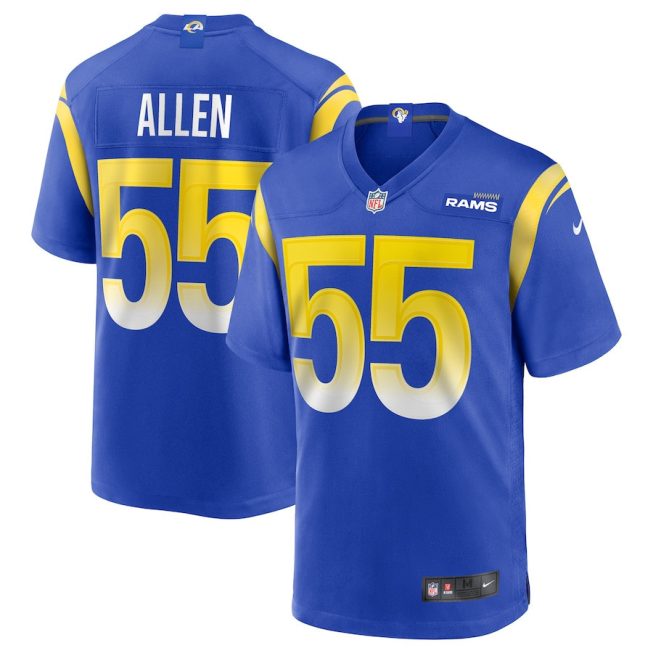 Brian Allen 55 Los Angeles Rams Men Game Jersey - Royal