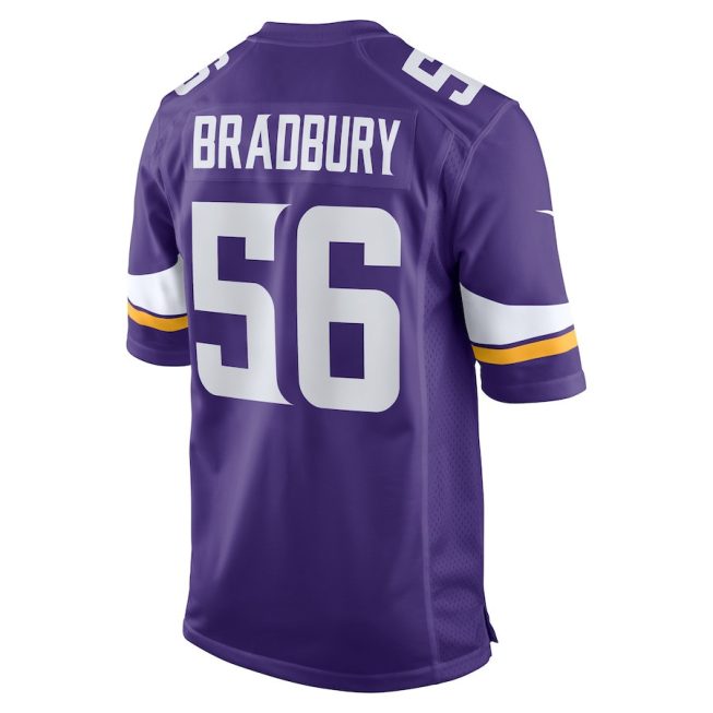 Garrett Bradbury 56 Minnesota Vikings Men Game Jersey - Purple - Image 3