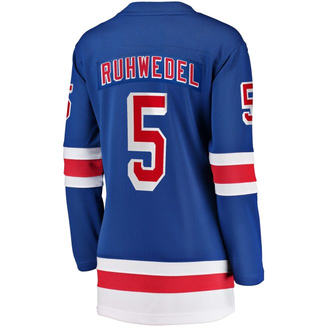 Chad Ruhwedel New York Rangers Fanatics Women's Home Breakaway Player Jersey - Blue - Image 3