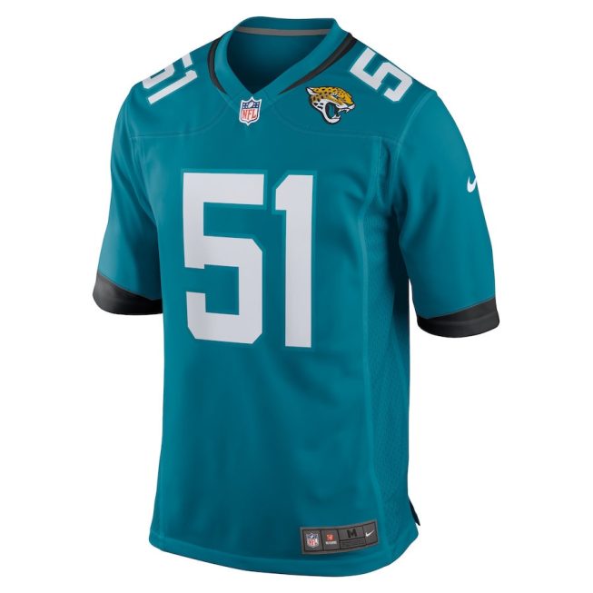 Ventrell Miller 51 Jacksonville Jaguars Men Game Jersey - Teal - Image 2