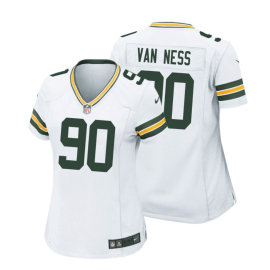 Lukas Van Ness 90 Green Bay Packers Women Away Game Jersey - White