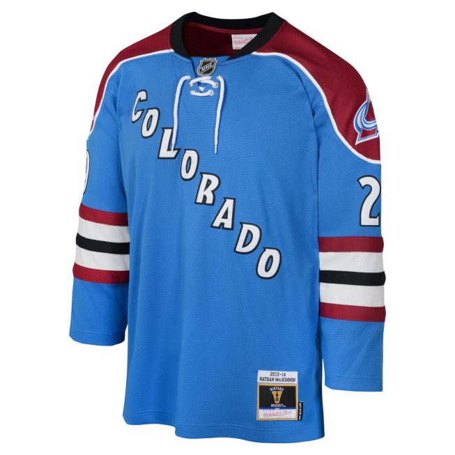 Nathan MacKinnon Colorado Avalanche Mitchell & Ness Youth 2013 Blue Line Player Jersey - White - Image 2
