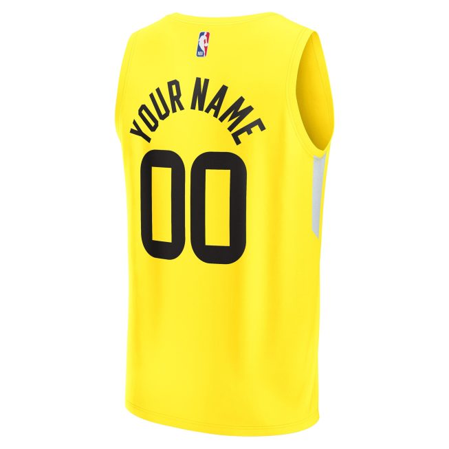 Utah Jazz Fanatics Fast Break Replica Custom Jersey - Icon Edition - Yellow - Image 3