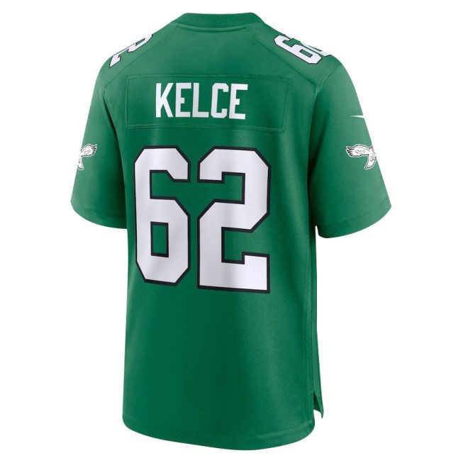 Jason Kelce 62 Philadelphia Eagles Fat Batman Signed Game Men Jersey - Kelly Green - Image 3