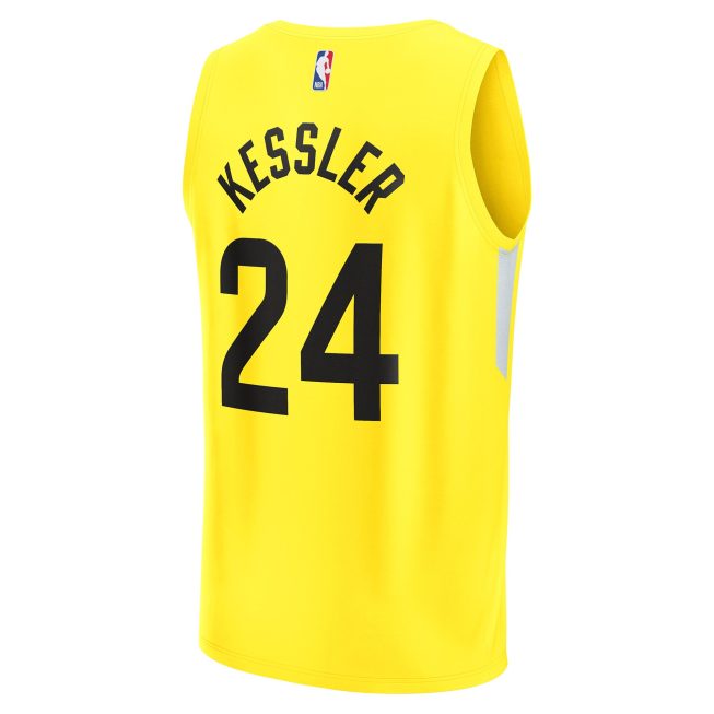 Walker Kessler Utah Jazz Fanatics Fast Break Replica Player Jersey - Icon Edition - Yellow - Image 3