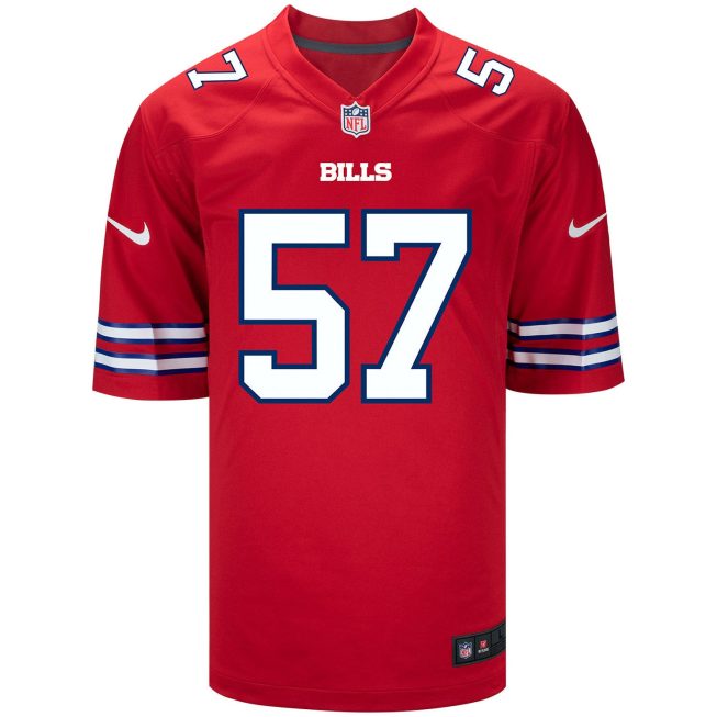 A.J. Epenesa 57 Buffalo Bills Men Alternate Game Jersey - Red - Image 2