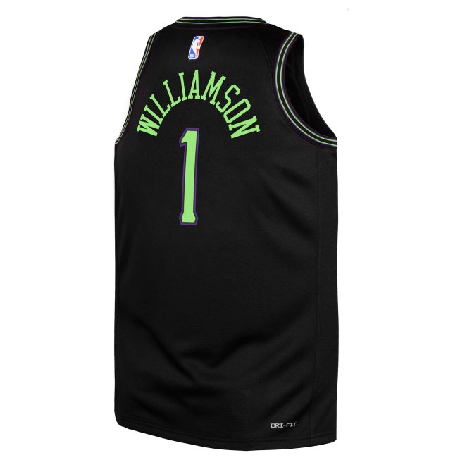 Zion Williamson New Orleans Pelicans Youth Swingman Replica Jersey - City Edition - Black - Image 3
