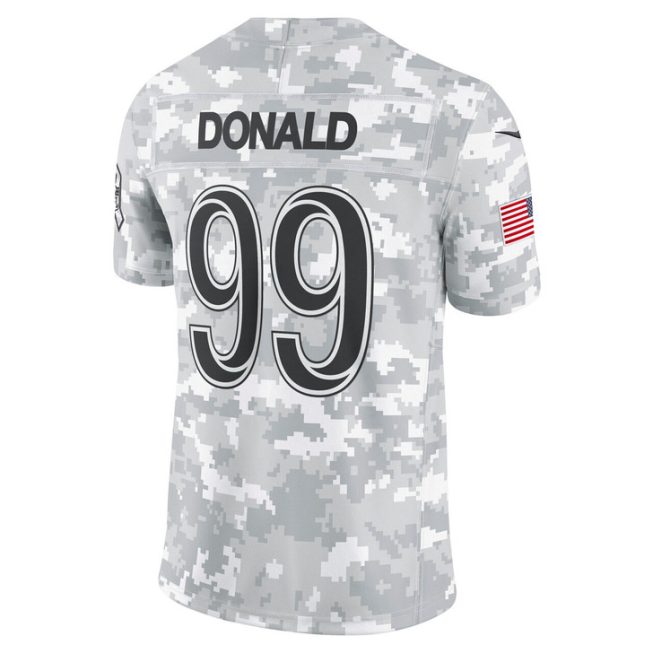 Aaron Donald Los Angeles Rams 2024 Salute to Service Retired Player Limited Jersey - Arctic Camo - Image 3