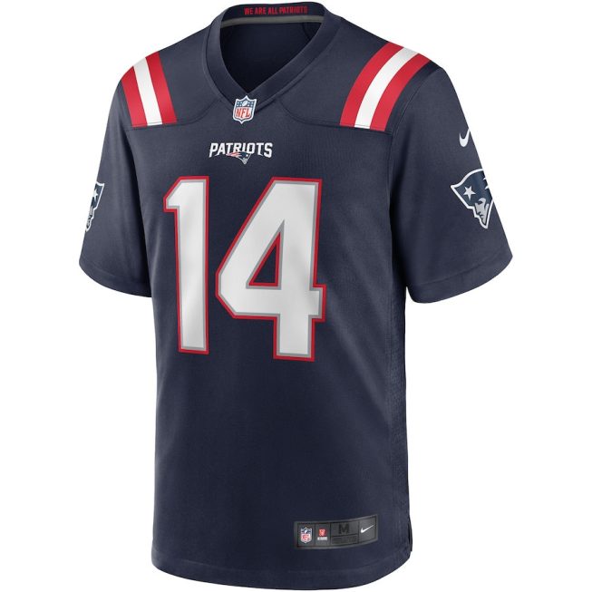 Steve Grogan 14 New England Patriots Men Game Retired Jersey - Navy - Image 2