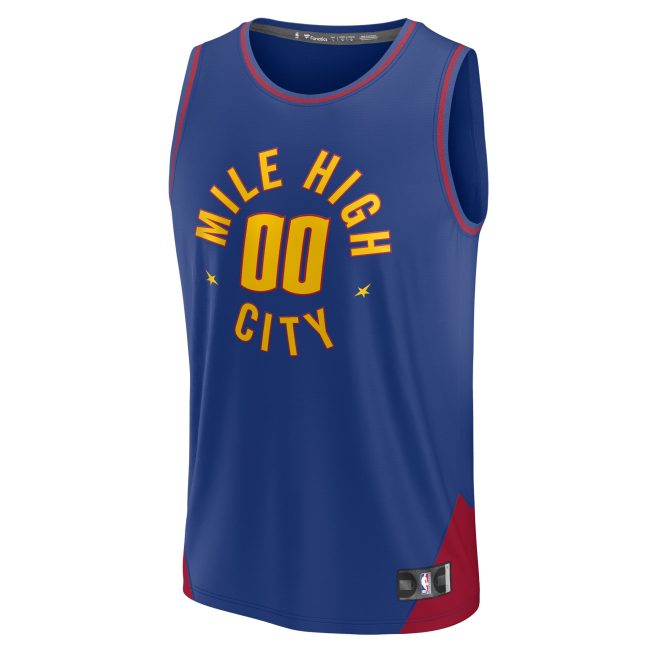 Denver Nuggets Fanatics 2022/23 Fast Break Custom Replica Jersey - Blue - Statement Edition - Image 2