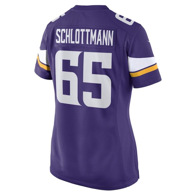 Austin Schlottmann 65 Minnesota Vikings Women Game Jersey - Purple - Image 3