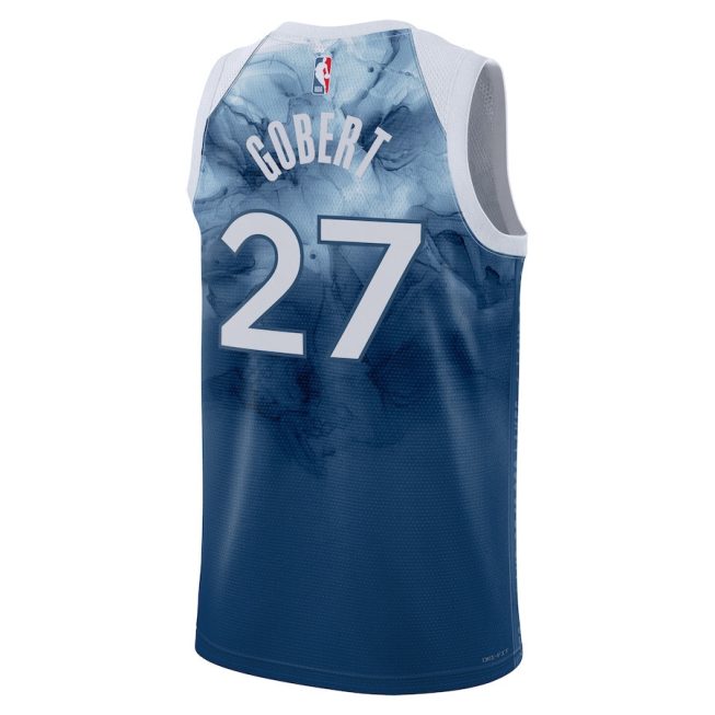 Rudy Gobert 27 Minnesota Timberwolves 2023/24 City Edition Swingman Jersey - Blue - Image 3