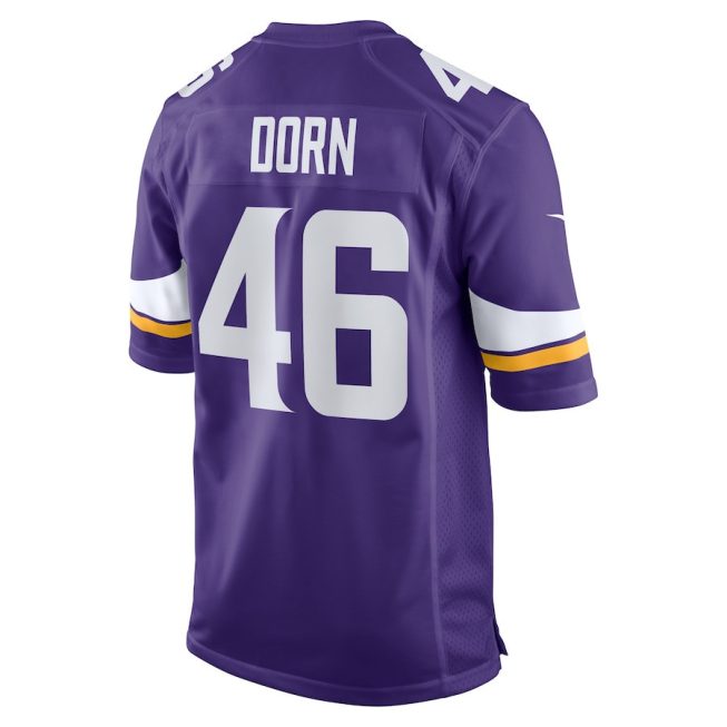 Myles Dorn 46 Minnesota Vikings Men Game Jersey - Purple - Image 3