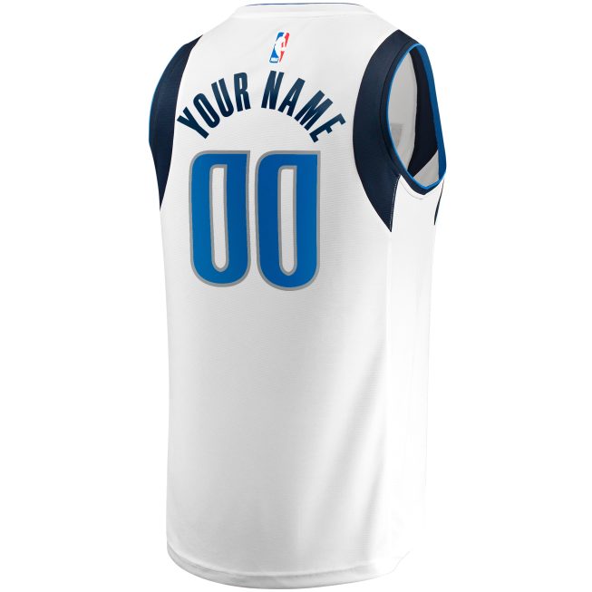 Dallas Mavericks Fanatics Youth Fast Break Replica Custom Jersey - Association Edition - White - Image 3