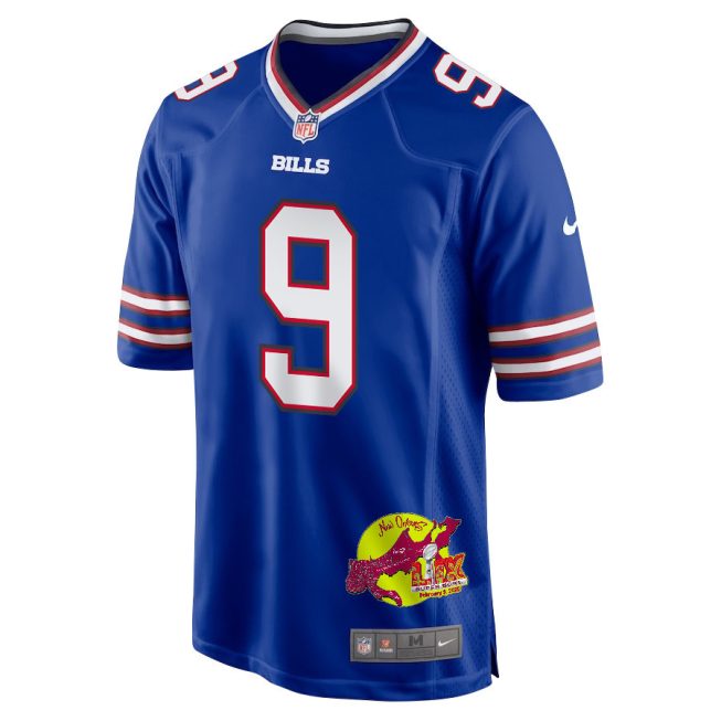Taylor Rapp 9 Buffalo Bills Super Bowl LIX New Orleans Patch Game Men Jersey - Royal - Image 3