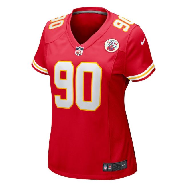Charles Omenihu 90 Kansas City Chiefs Women Game Jersey - Red - Image 2