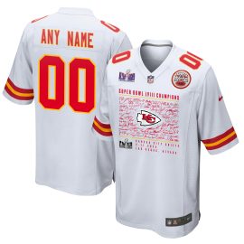 Kansas City Chiefs Super Bowl LVIII Champions Roster Autograph Signing Game Custom Men Jersey - White