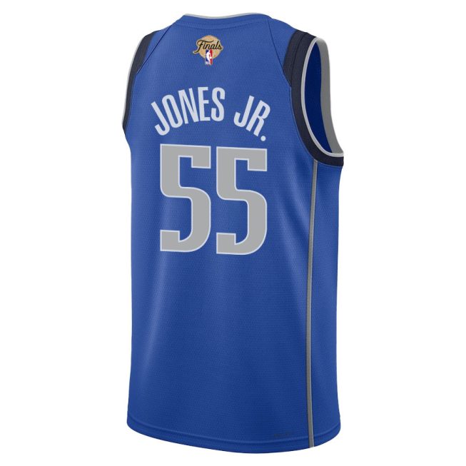 Derrick Jones Jr. 55 Dallas Mavericks 2024 FINALS PATCH Swingman Jersey - Icon Edition - Blue - Image 3
