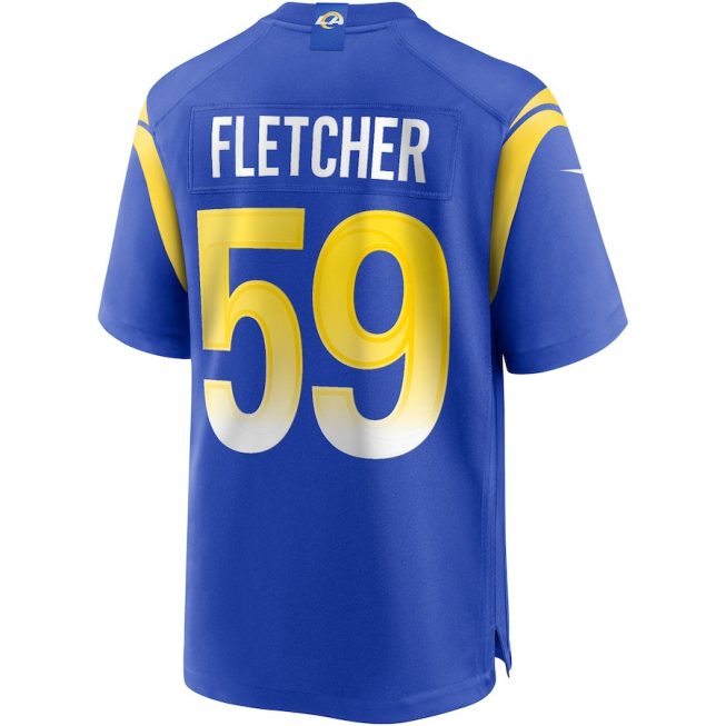 London Fletcher 59 Los Angeles Rams Men Game Retired Jersey - Royal - Image 3