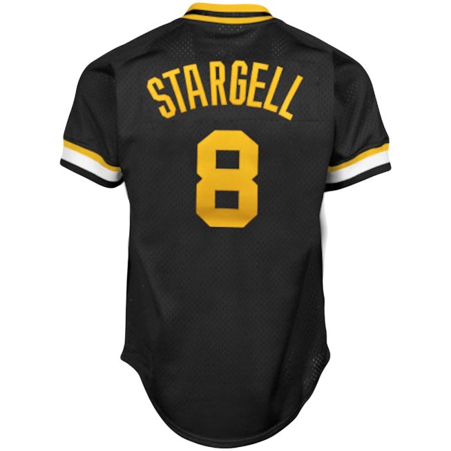 Willie Stargell Pittsburgh Pirates Mitchell & Ness Cooperstown Collection Big & Tall Mesh Batting Practice Jersey - Black - Image 3
