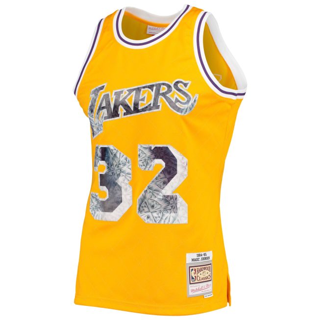 Magic Johnson Los Angeles Lakers Mitchell & Ness 1984/85 Hardwood Classics 75th Anniversary Diamond Swingman Jersey - Gold - Image 2