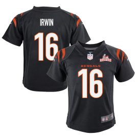 Super Bowl LVI Champions Cincinnati Bengals Trenton Irwin 16 Black Youth's Jersey Jersey