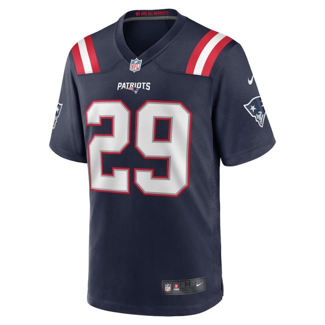 JC Jackson 29 New England Patriots Game Men Jersey - Navy - Image 2