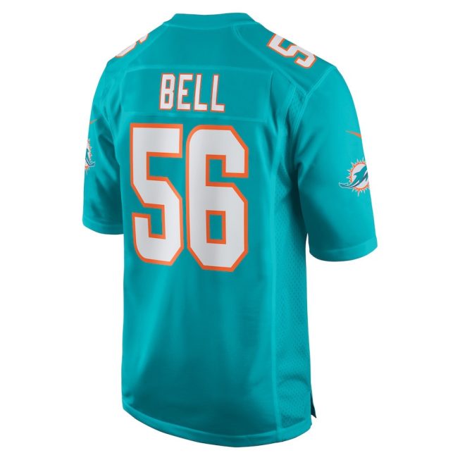 Quinton Bell 56 Miami Dolphins Game Men Jersey - Aqua - Image 3