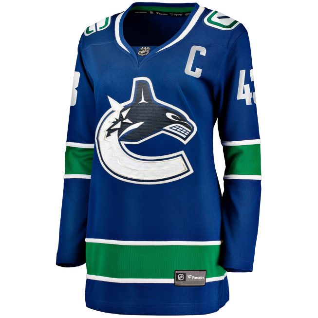 Quinn Hughes Vancouver Canucks Fanatics Women's Home Breakaway Player Jersey - Blue - Image 2