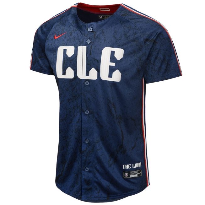 Andres Gimenez 0 Cleveland Guardians 2024 City Connect Limited YOUTH Jersey - Navy - Image 2
