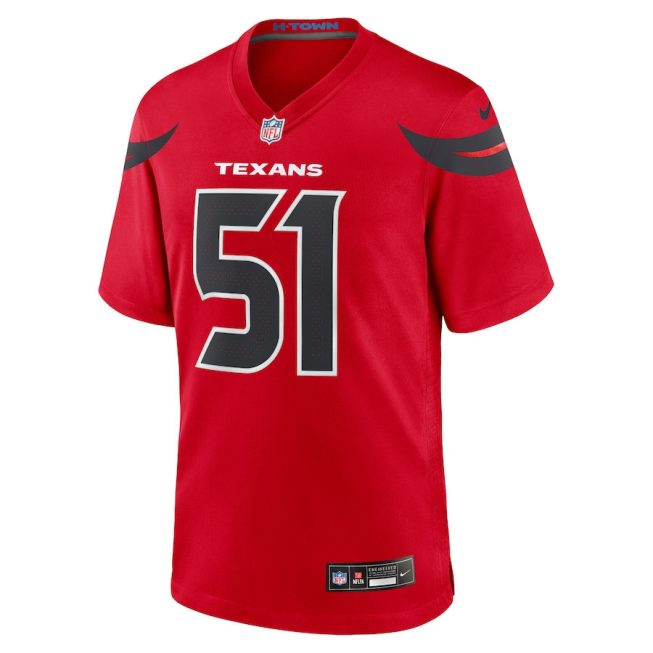 Will Anderson Jr. 51 Houston Texans Alternate Game Jersey - Men, Red - Image 2
