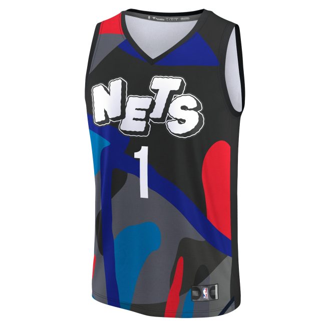 Mikal Bridges Brooklyn Nets Fanatics Youth Fast Break Jersey - Black - City Edition - Image 2