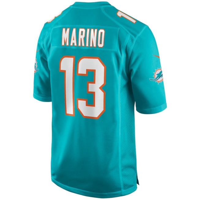 Dan Marino 13 Miami Dolphins Men Game Retired Jersey - Aqua - Image 3