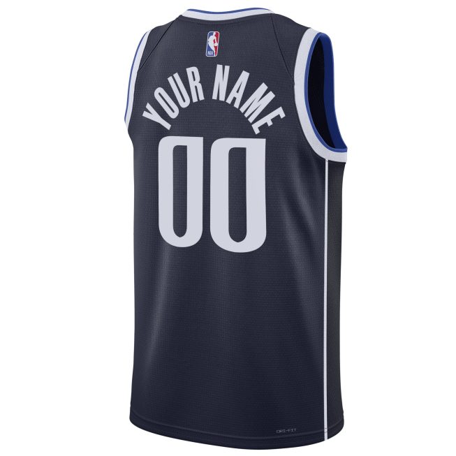 Dallas Mavericks Jordan Brand Unisex 2022/23 Swingman Custom Jersey - Statement Edition - Navy - Image 3