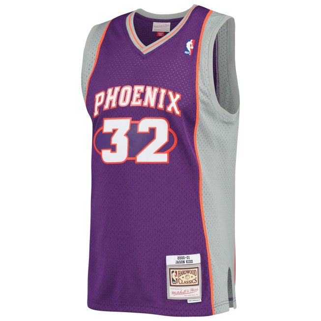 Jason Kidd Phoenix Suns Mitchell & Ness Big & Tall Hardwood Classics 2000/01 Swingman Jersey - Purple - Image 2