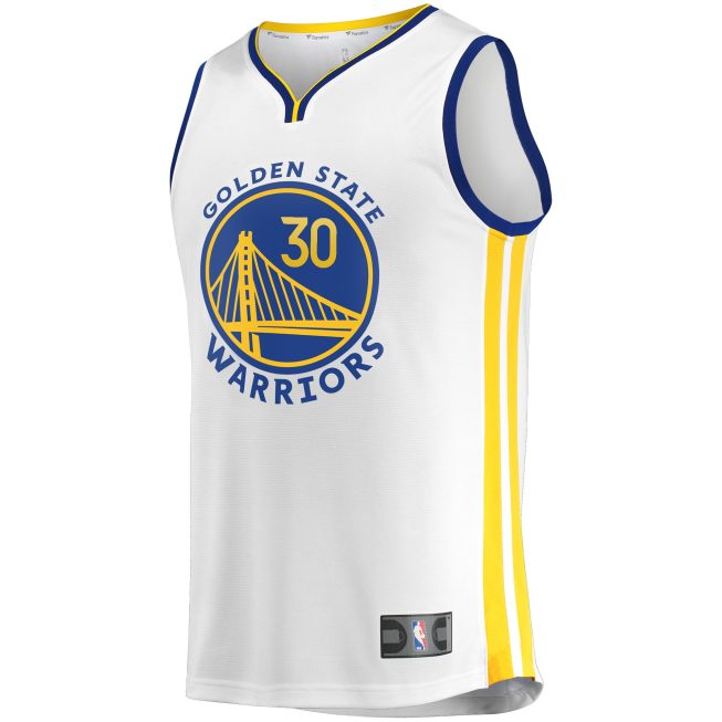 Stephen Curry Golden State Warriors Fanatics Youth 2022/23 Fast Break Replica Player Jersey - Association Edition - White - Image 2